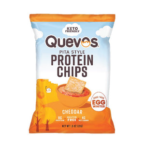 Quevos Cheddar Pita Style Protein Chips