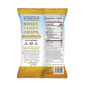Sweet tangy crisps. Back of Honey Mustard bag.